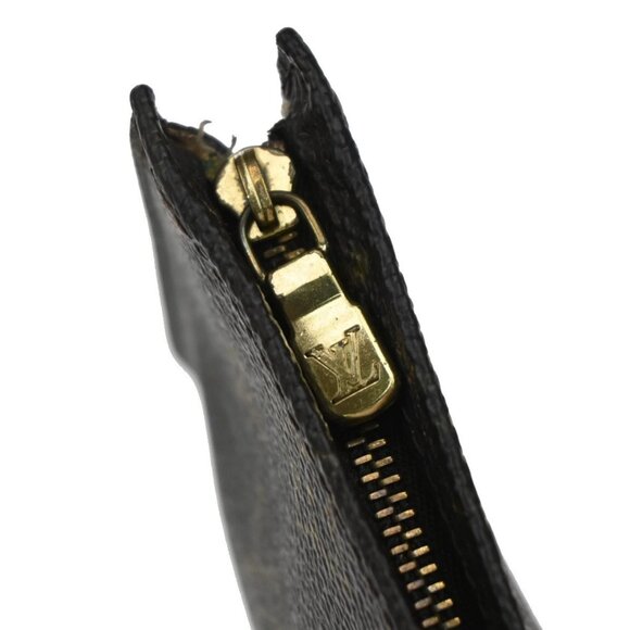 LOUIS VUITTON LV Logo Bucket PM Pouch Bag Monogram Leather Brown Gold 04EF782 - Picture 8 of 13